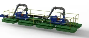 Flutuante para 2 bombas de mancal em série de até 100 CV